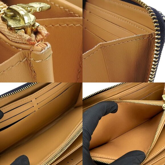 LOUIS VUITTON Blue Monogram Leather Wallet - Picture 6 of 9